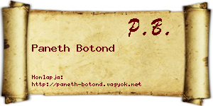 Paneth Botond névjegykártya
